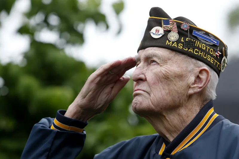 veteran with flag