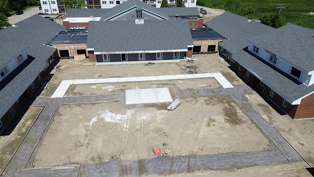 drone building courtyard