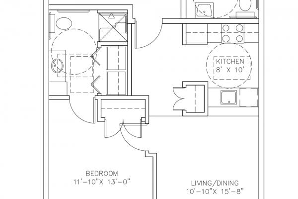 I-1C and I-1HC - One Bedroom - 620 sf 