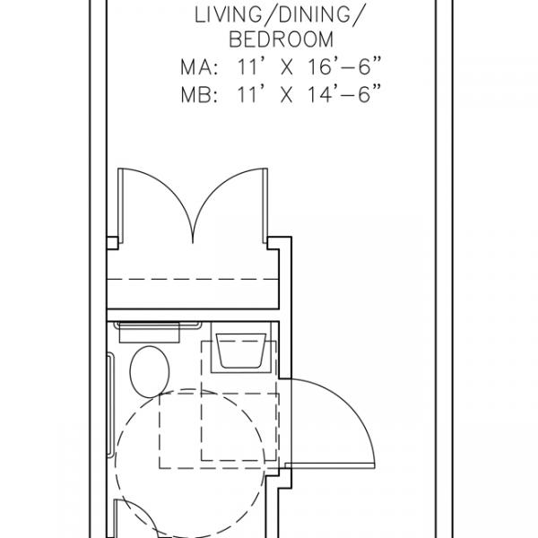 Studio MA and MB -  326, 309 sf