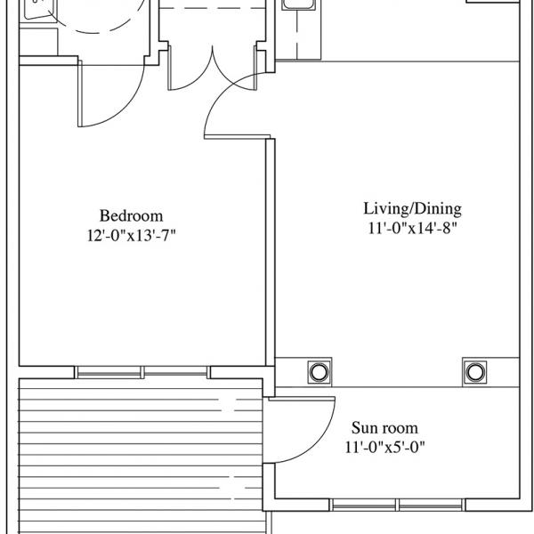 The Birches Premium – One Bedroom 600 sf